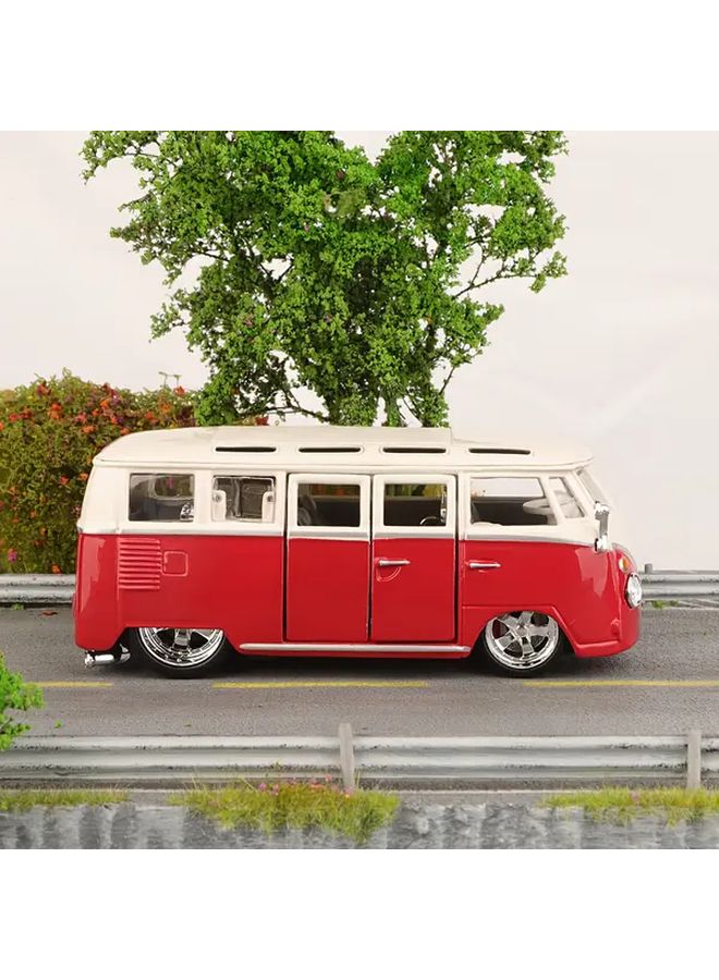 Red Burago 1 32 Scale VW Bus Alloy Model Car Opening Doors Moving Wheels - Image 5