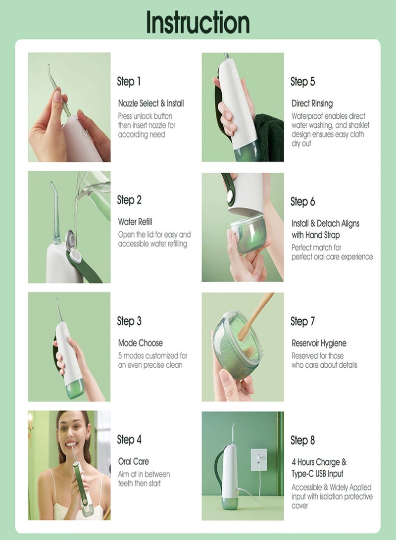 Oclean W10 Oral Irrigator Cordless Water Flosser Teeth Cleaner For Adult with 5 Modes/4 Nozzles/IPX7 Waterproof/1400mAh Long Endurance - Image 3