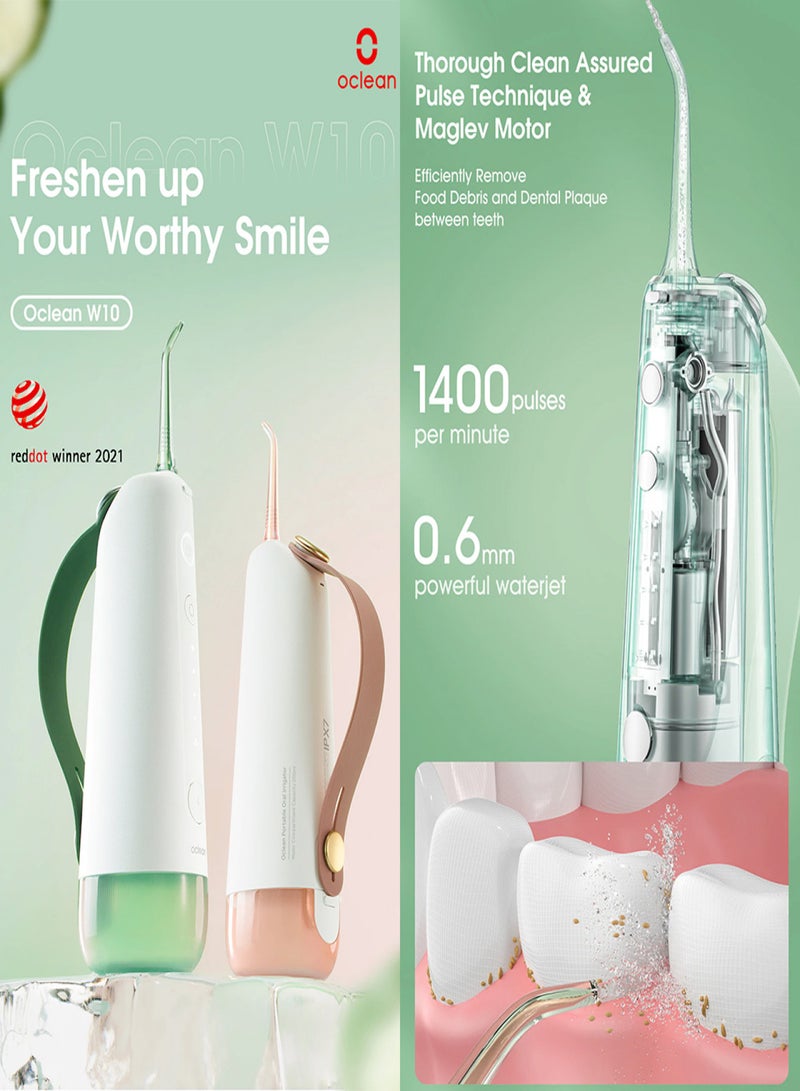 Oclean W10 Oral Irrigator Cordless Water Flosser Teeth Cleaner For Adult with 5 Modes/4 Nozzles/IPX7 Waterproof/1400mAh Long Endurance - Image 2