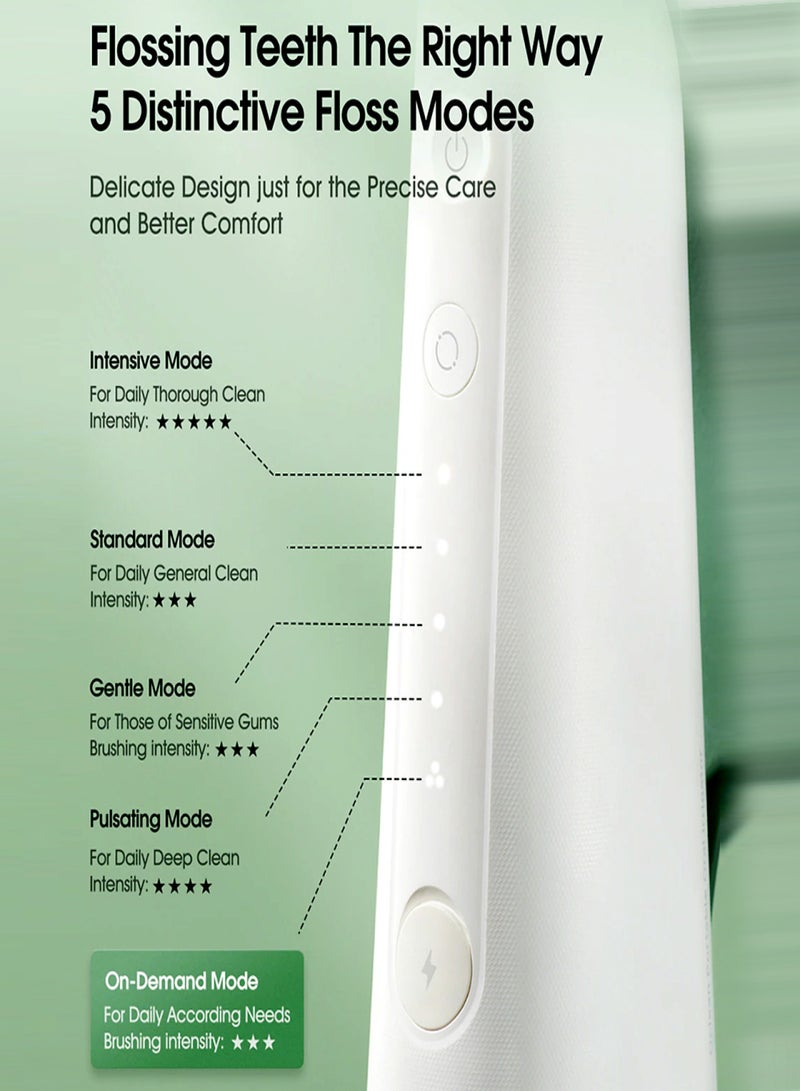 Oclean W10 Oral Irrigator Cordless Water Flosser Teeth Cleaner For Adult with 5 Modes/4 Nozzles/IPX7 Waterproof/1400mAh Long Endurance - Image 4