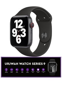 Smartwatch 9th Gen - Black, 45mm | High-Resolution Screen, Photo Display, Mobile App, Extra Strap, Call & Notification Support