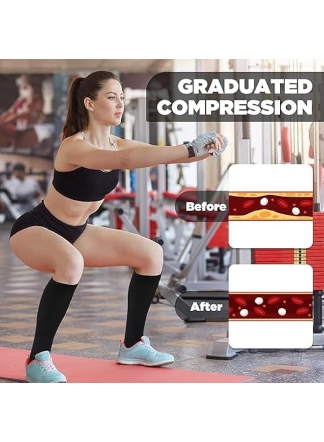BIGTHREE 2Pairs Compression Socks, Open-Toe Medical Compression Stockings, Open Toe Compression Socks, Give Graduated Support for Travel, Flight, Running, and Varicose Veins. - Image 4