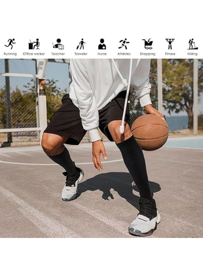 BIGTHREE 2Pairs Compression Socks, Open-Toe Medical Compression Stockings, Open Toe Compression Socks, Give Graduated Support for Travel, Flight, Running, and Varicose Veins. - Image 5