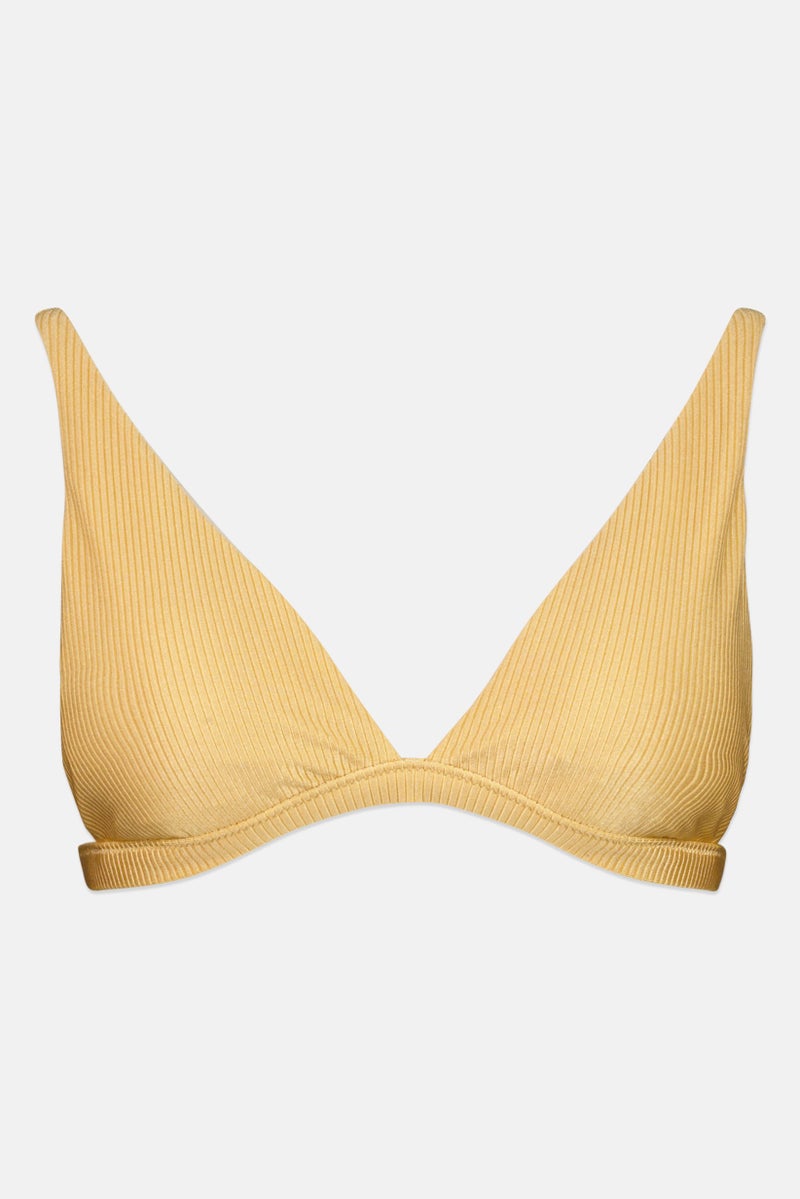 Aerie Women Ribbed Bikini Top, Gold  - Image 1