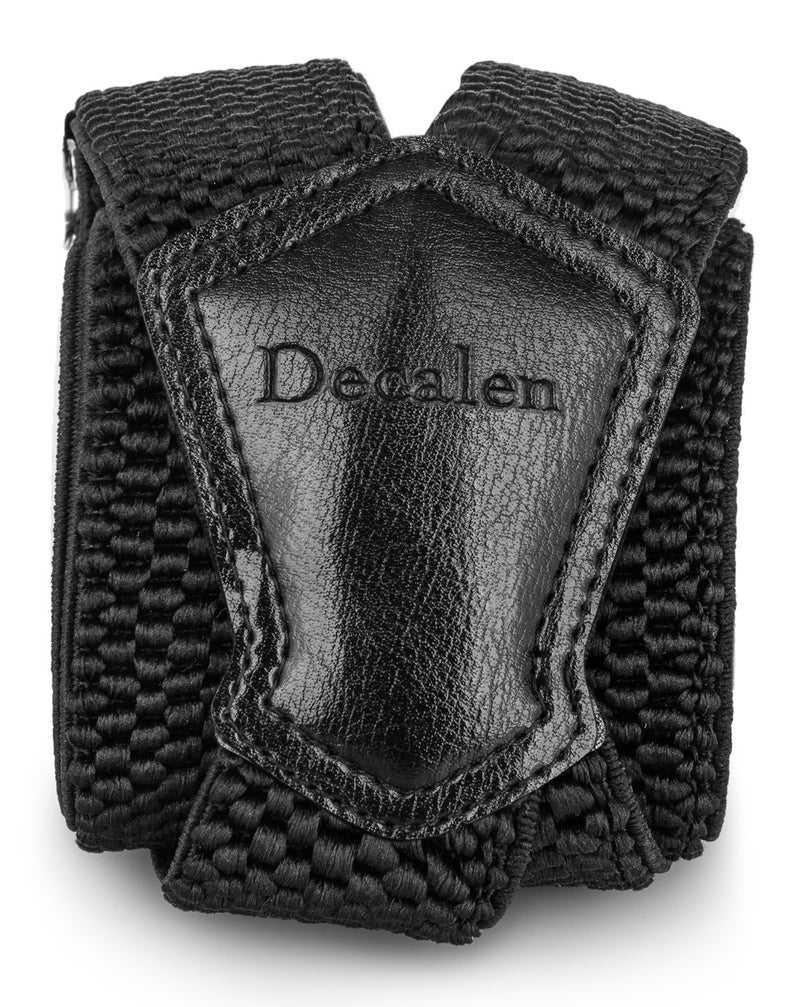 Decalen Mens Suspenders Very Strong Clips Heavy Duty Braces Big and Tall X Style (Black) - Image 2