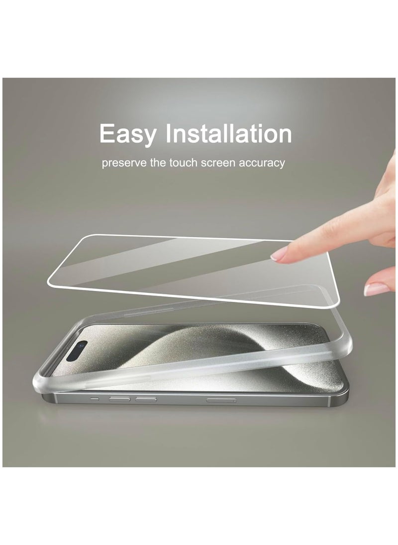 Arify-Tech Full Coverage Screen Protector for iPhone 15 Pro Max 6.7-inch with Camera Lens Protector, Tempered Glass Film, HD Clear, 2-Pack Each  - Image 3