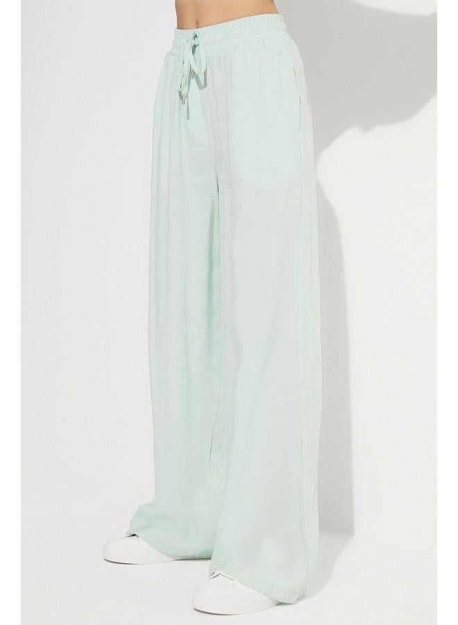 جون بنطلون مودال مريح بخصر مطاطي حصري لشهر يونيو - نعناعي - Image 3