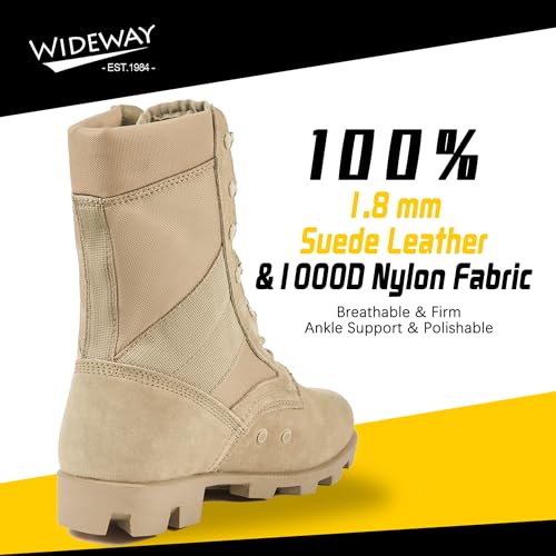 WIDEWAY Tactical Military Boots for Men and Women 8 Inches Desert Combat Army Jungle Boots Outdoor Hiking Boots - Image 3