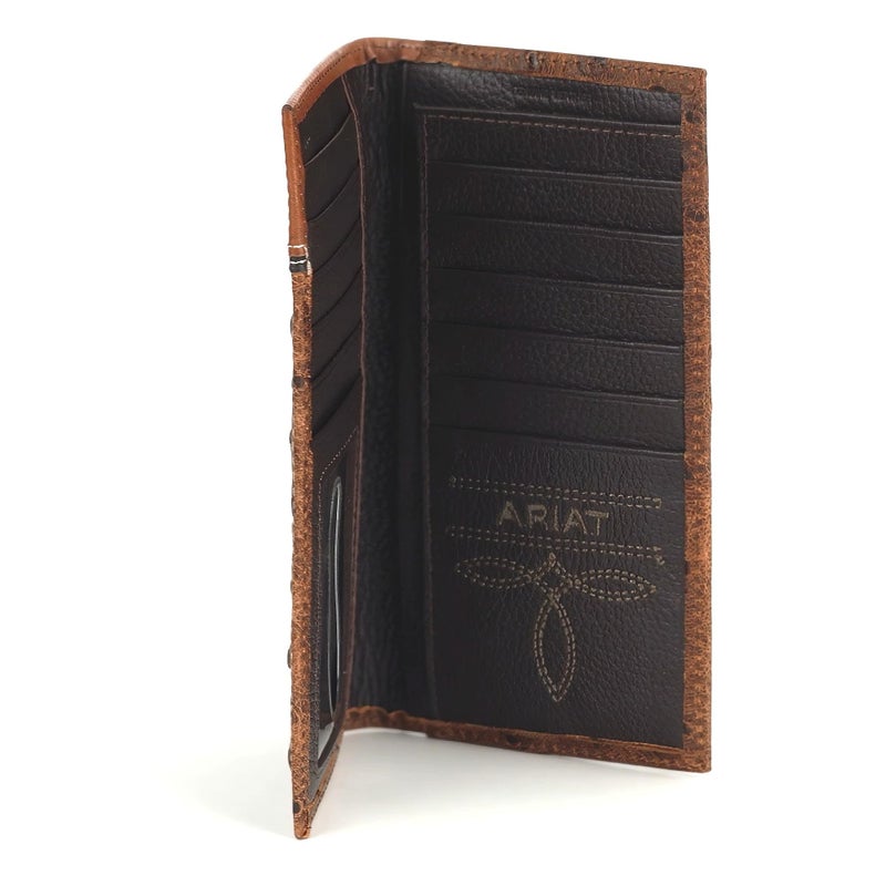 ARIAT Men's Rodeo Ostrich Print Floral Embossed Wallet - A3553102 One Size - Image 5