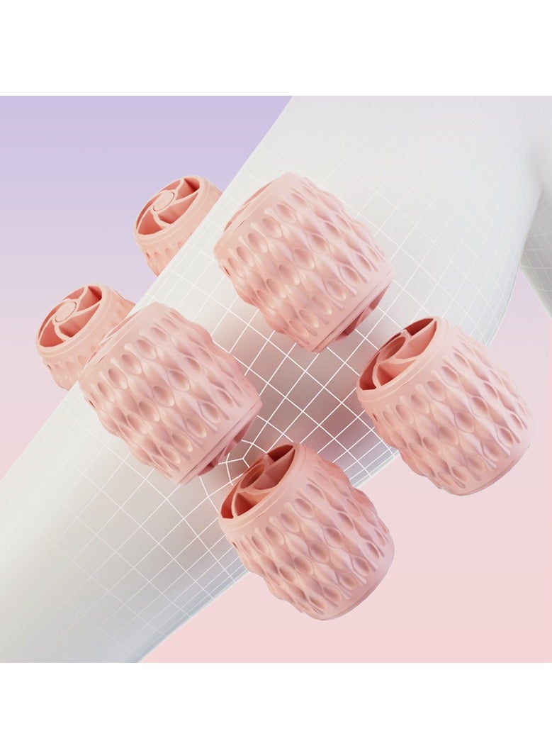 دائري مشبك الساق, 2025 جديد يدوي تدليك الاسترخاء الأسطوانة, دائري مشبك الساق مكافحة الدهون الكتلة, متعددة الوظائف مشبك الساق تدليك مع دائري الأسطوانة الرقبة والذراع العضلات الراحة, تستخدم لليوغا الرياضية الداخلية (الوردي) - Image 3