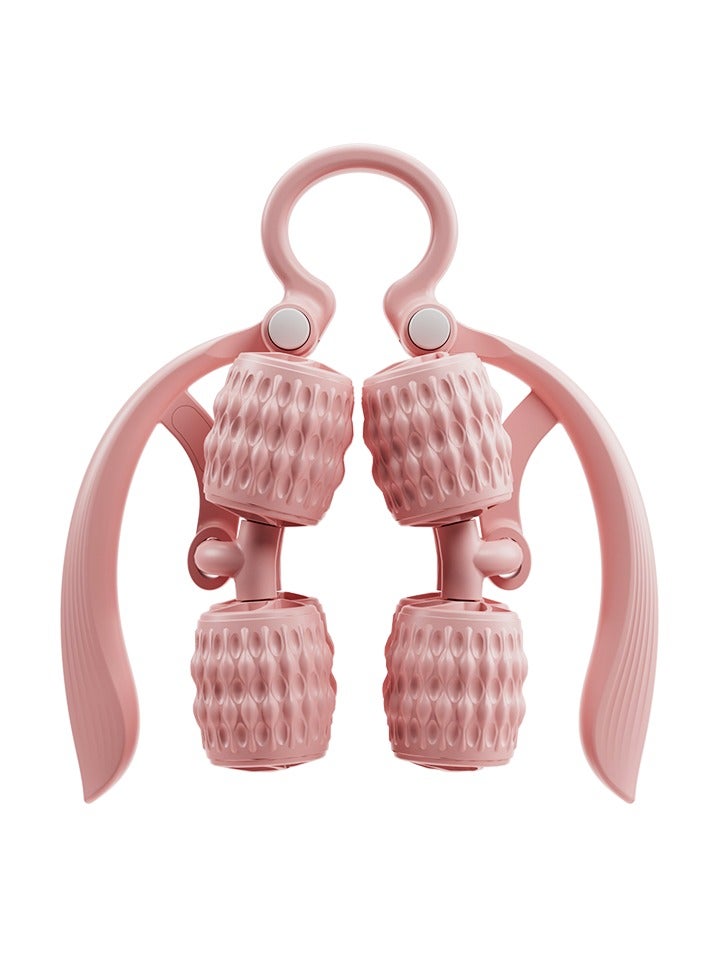 دائري مشبك الساق, 2025 جديد يدوي تدليك الاسترخاء الأسطوانة, دائري مشبك الساق مكافحة الدهون الكتلة, متعددة الوظائف مشبك الساق تدليك مع دائري الأسطوانة الرقبة والذراع العضلات الراحة, تستخدم لليوغا الرياضية الداخلية (الوردي) - Image 1