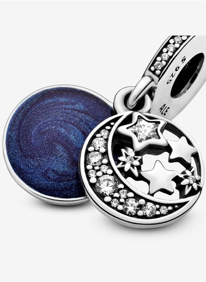 PANDORA - Pandora Women's Cubic Zirconia 925 Silver Moon Starry Sky Pendant Bracelet - Image 1