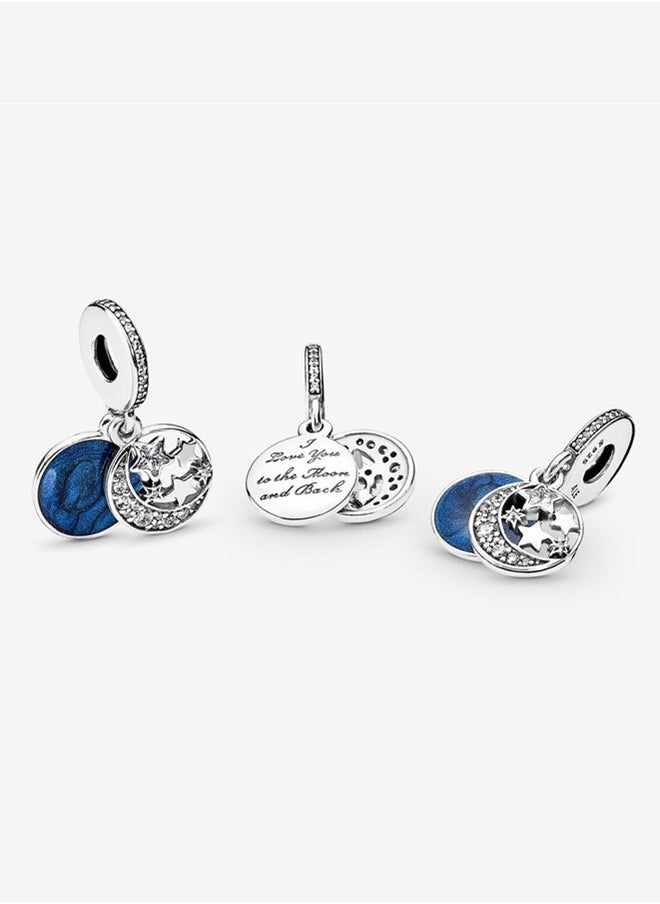 PANDORA - Pandora Women's Cubic Zirconia 925 Silver Moon Starry Sky Pendant Bracelet - Image 1