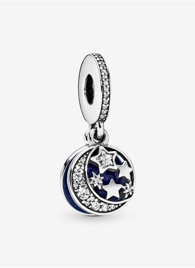 PANDORA - Pandora Women's Cubic Zirconia 925 Silver Moon Starry Sky Pendant Bracelet - Image 1
