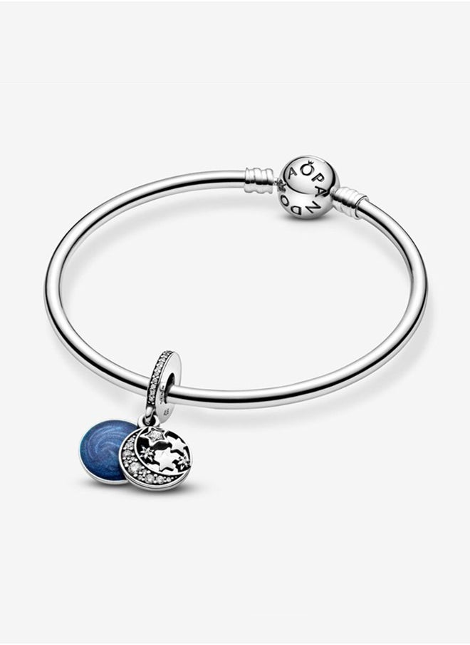 PANDORA - Pandora Women's Cubic Zirconia 925 Silver Moon Starry Sky Pendant Bracelet - Image 1
