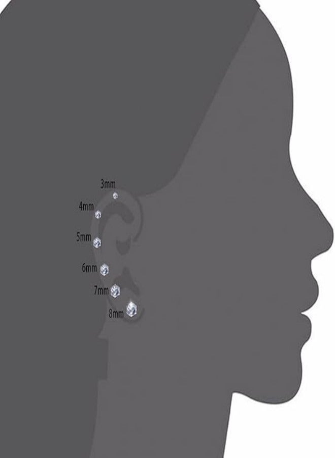 3-8mm  Ear Stud Set 6 Pairs - Image 2