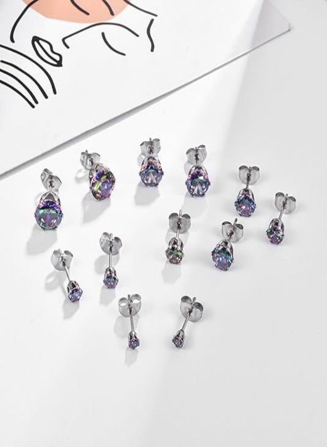 3-8mm  Ear Stud Set 6 Pairs - Image 4