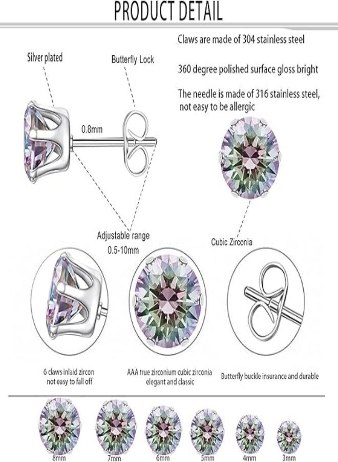 3-8mm  Ear Stud Set 6 Pairs - Image 5