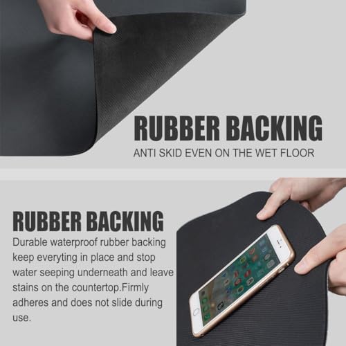 Proxin Anti Fatigue Kitchen Rug Sets 2 Piece Non Slip Kitchen Mats for Floor Cushioned Kitchen Rugs & Mats Waterproof Comfort Standing Mat Runner for Kitchen,Home Office,Sink,Laundry (Oval) - Image 5