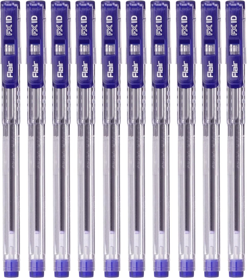 Flair FX ID 0.7mm Ball Point Pens 10-Piece Set, Blue
