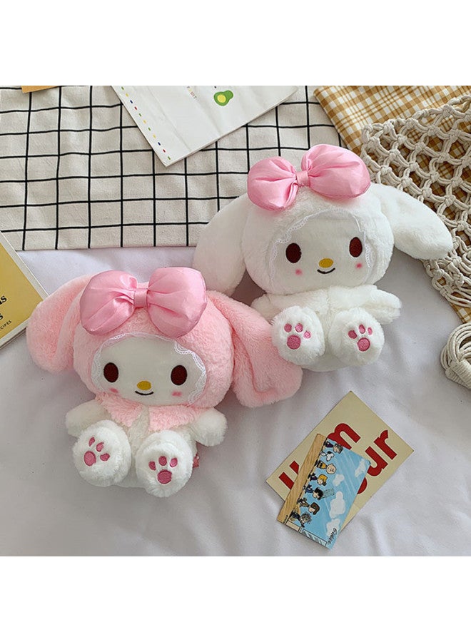 Pink Plush Doll Toy Backpack Children's Double Shoulder Bag Gift Grab Machine Doll Bag Toy-Color:Pink-Height:25cm - Image 3