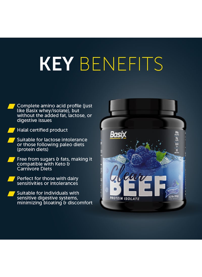 Basix Beef Protein Isolate Blue Razz Rush Flavour 2.2lb  - Image 4