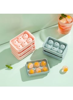 Factory in stock plastic food grade 33 grid ice tray 6 grid round ice cube box mold quick-frozen household refrigerator homemade Naked 6 green 10.5*7*3.3cm