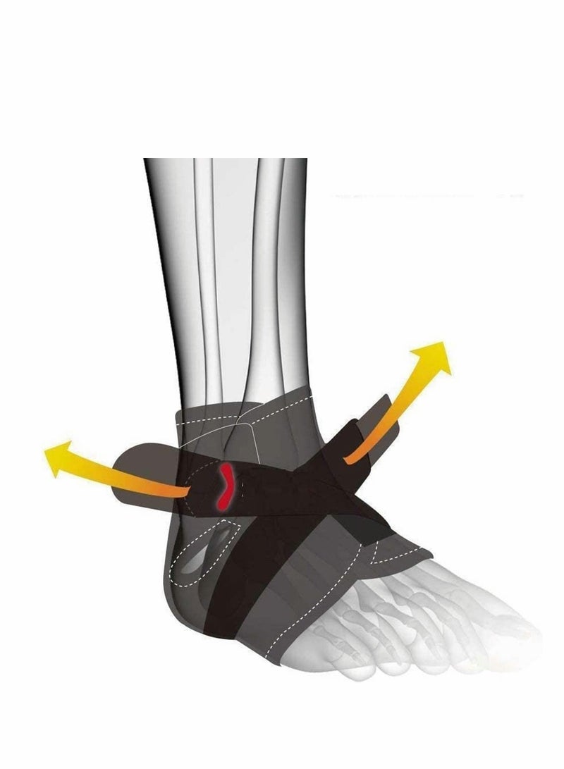 SOLARAE دعامة كاحل قابلة للتعديل وقابلة للتنفس لداء الفاسيتي plantar fasciitis، تلف الأربطة، الكاحل الضعيف، التهاب وتر العرقوب والتهاب المفاصل، تثبيت الأربطة (للكاحل الأيسر أو الأيمن، 1 قطعة) - Image 5