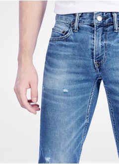 Web Denim Web Denim Light Blue Mid Waist Regular Fit Straight Jeans Fashionable Relaxed Fit Denim Pant For Men  - Image 3