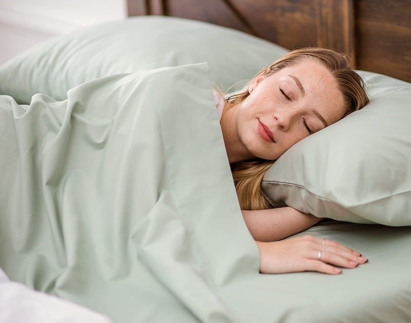 Chanasya Chanasya Premium Soft Sage Green King Bed Sheets Set 4-Piece - Percale Microfiber - Fitted Sheet Flat Sheet and Pillow Cases - Deep Pocket Wrinkle Resistant (King) Sage Pearl  - Image 3