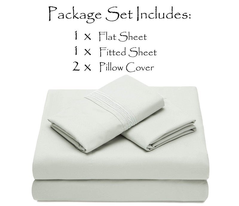 Chanasya Chanasya Premium Soft Sage Green King Bed Sheets Set 4-Piece - Percale Microfiber - Fitted Sheet Flat Sheet and Pillow Cases - Deep Pocket Wrinkle Resistant (King) Sage Pearl  - Image 5