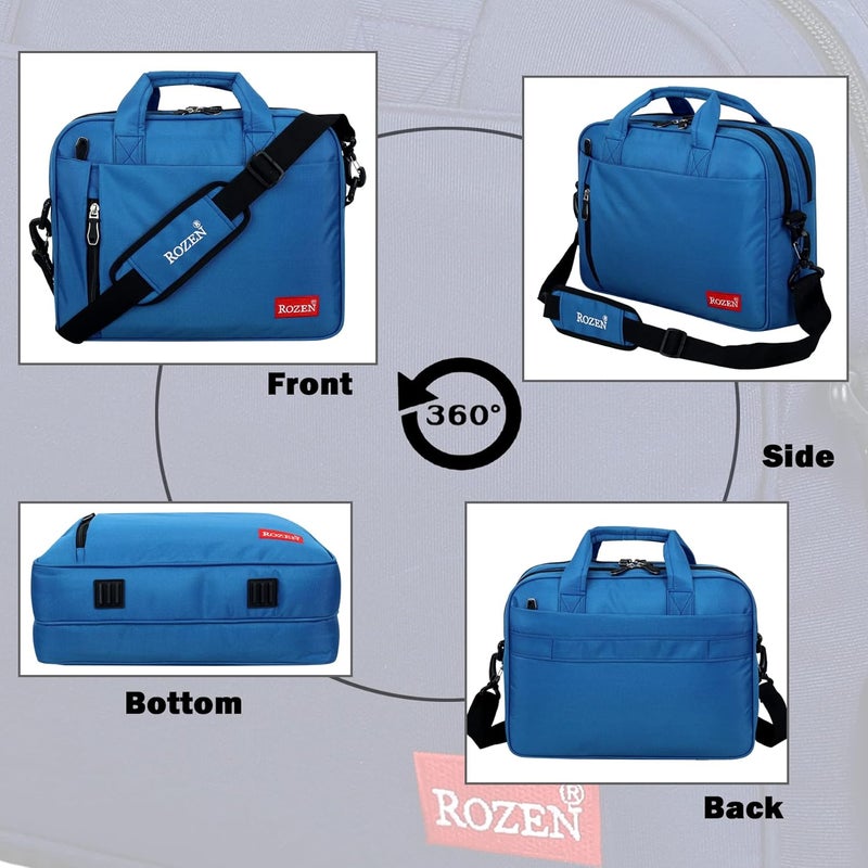 ROZEN 15.6 inch (39.6cm) Laptop Briefcase Shoulder Sling Office Business Professional Travel Messenger Bag for Men and Women Water Repellent Formal Executive Bags - Image 2