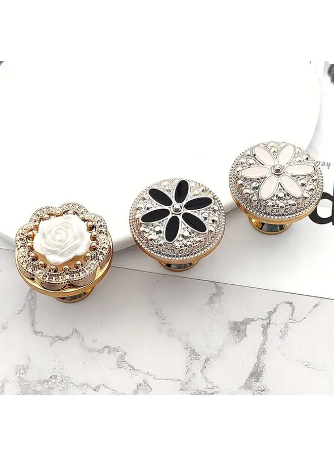 Golden Floral Handles With Rose Pattern 10pcs For Kitchen Cabinets And Drawers - Image 5