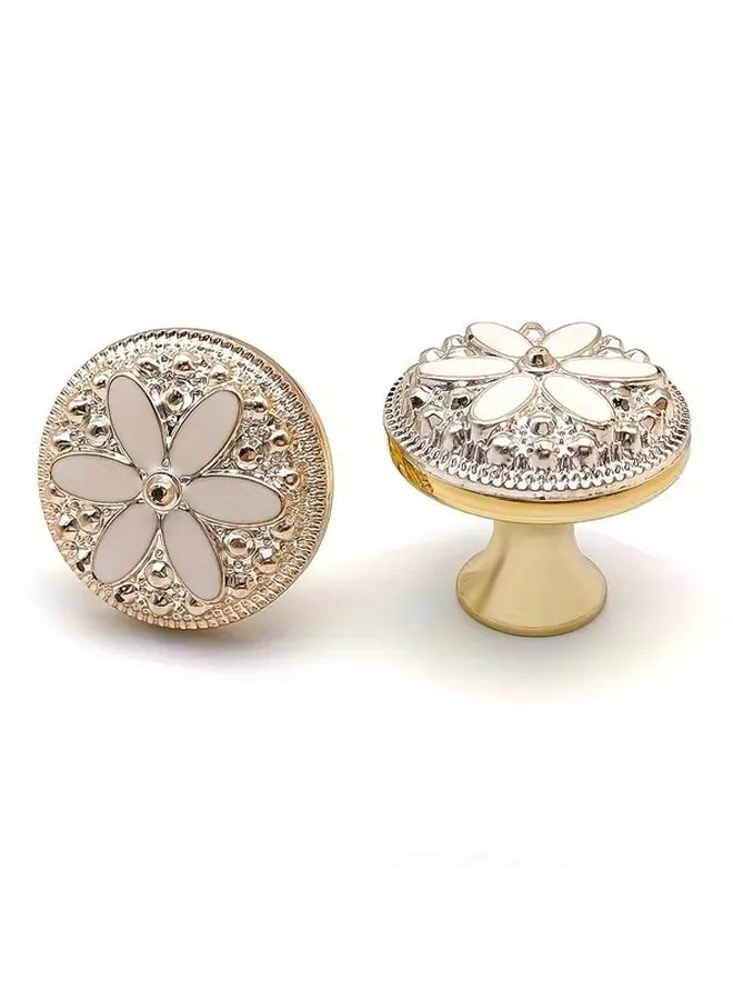 Golden Floral Handles With Rose Pattern 10pcs For Kitchen Cabinets And Drawers - Image 2