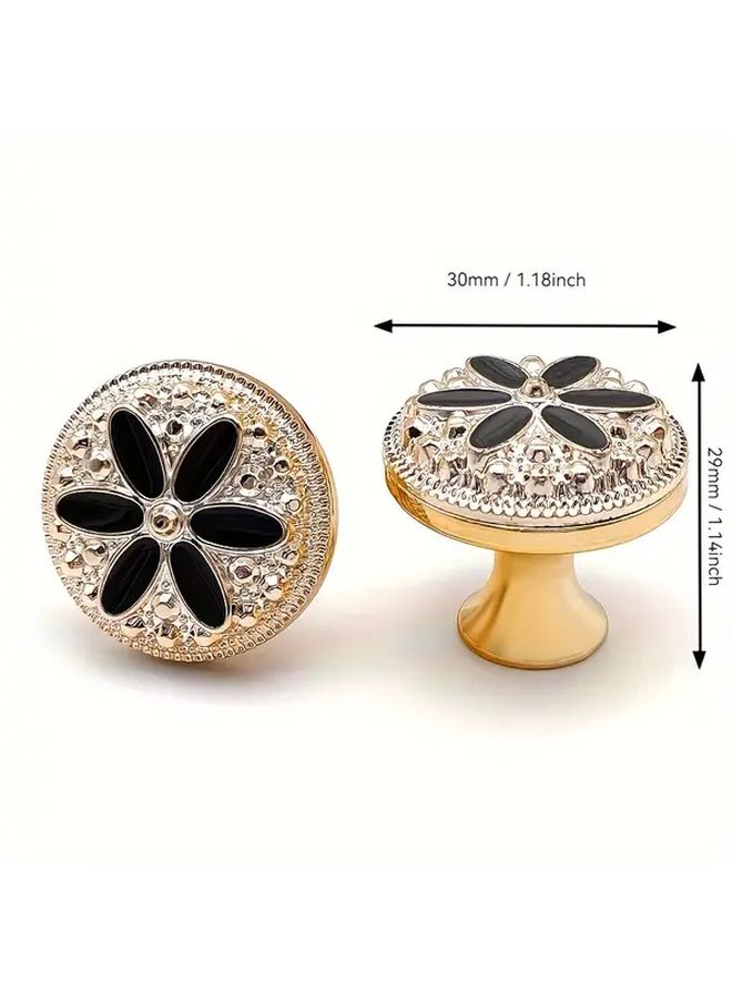 Golden Floral Handles With Rose Pattern 10pcs For Kitchen Cabinets And Drawers - Image 3