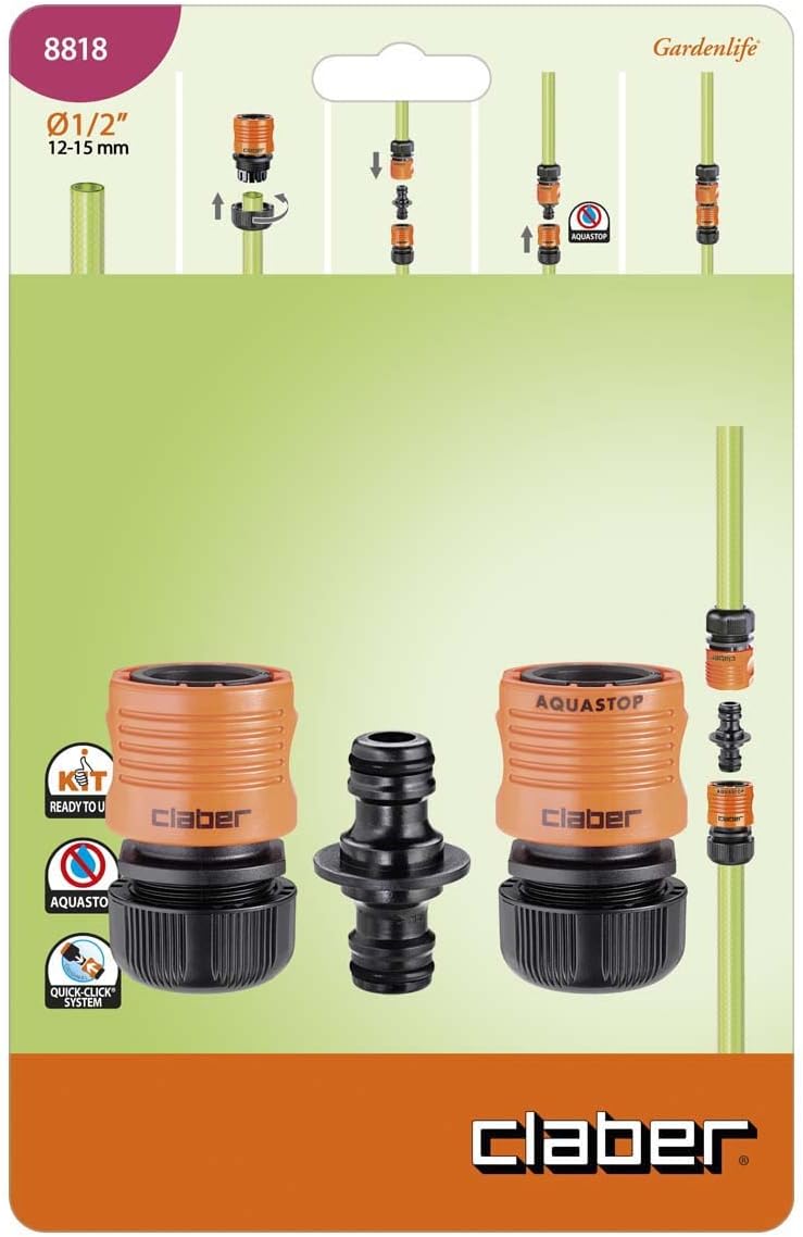 Claber 8818 - 1/2" hose connection set - For connecting two hoses in series - Image 2