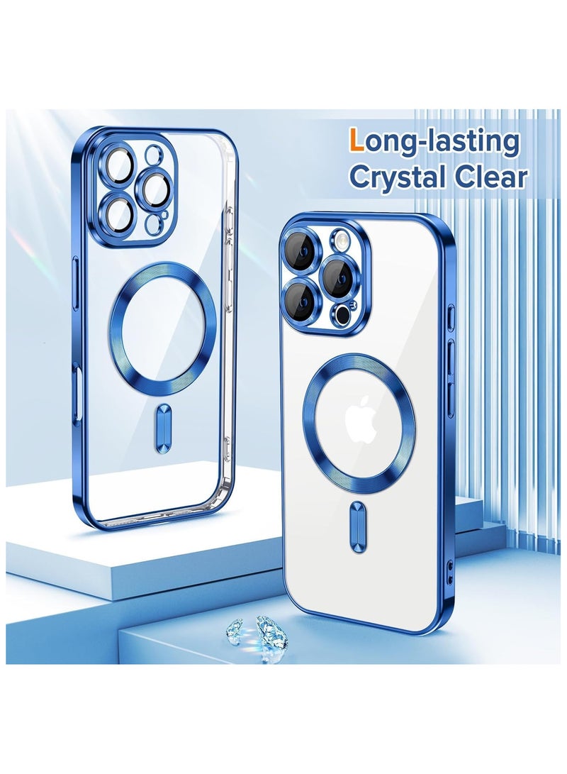 Magnetic Case for iphone 16 pro max Compatible with Wireless Charging, Cover Camera Lens Protector, Slim Protective anti Yellowing Clear Case for iphone 16 pro max  - Image 2