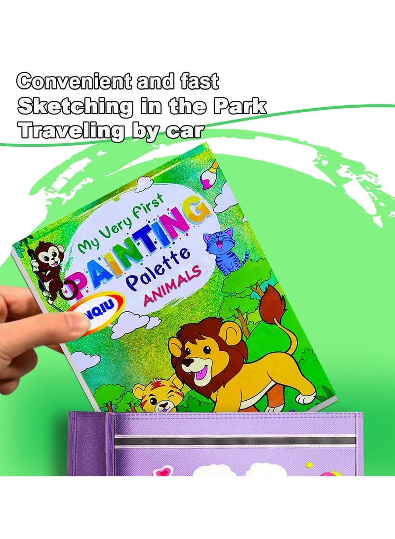KASTWAVE أطقم ألوان مائية للأطفال، رسم مع كتب تلوين بالماء، تلوين خالي من الفوضى للأطفال الصغار، مجموعة طلاء سحرية للأطفال، مجموعة فنون وحرف للأطفال، نشاط سفر، حيوانات - Image 5
