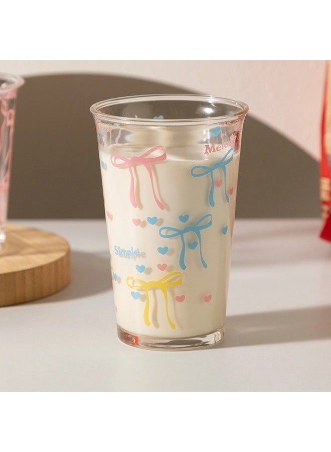 ShebSheb 380ml Cute Bow Glass Water Cup, French Glass Coffee Mug,  (Mouth Diameter 3.38" × Height 5.11") - Image 4