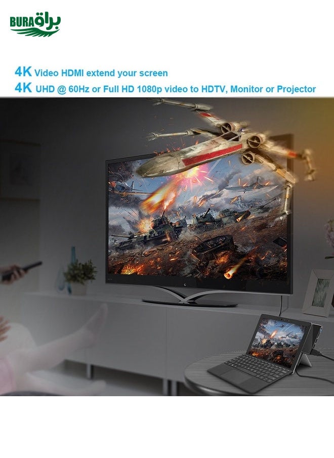 BURAQ - Rocketek SGO772 Type-C to USB3.0 / HDMI HUB Adapter for Surface Pro GO - Image 1