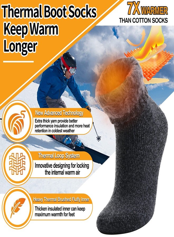 Welwoos Heated Thermal Socks for Women & Men Winter Warm Ski Thick Boot Insulated Gift Socks Stocking Stuffers for Women 3 Pairs (Dark Grey,M) - Image 3
