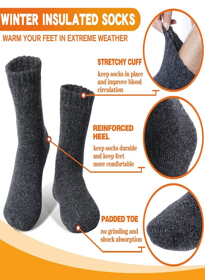 Welwoos Heated Thermal Socks for Women & Men Winter Warm Ski Thick Boot Insulated Gift Socks Stocking Stuffers for Women 3 Pairs (Dark Grey,M) - Image 5