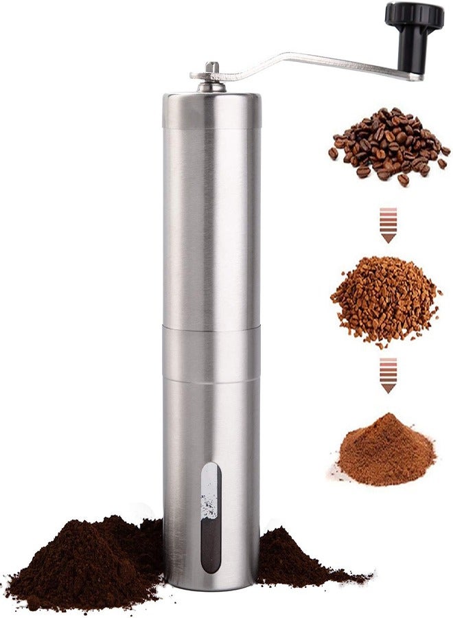 Stainless Steel Manual Coffee Grinder, Hand Crank Coffee Mill, Portable Handheld Coffee Bean Grinder, Grinds 25-30g  - Image 1