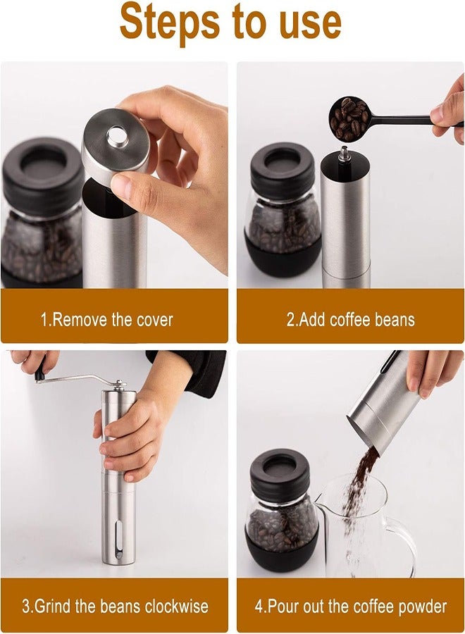 Stainless Steel Manual Coffee Grinder, Hand Crank Coffee Mill, Portable Handheld Coffee Bean Grinder, Grinds 25-30g  - Image 5