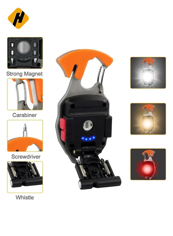 HuHa Mini Portable Work Light 800 Lumen Rechargeable Torch Keyring Inspection Lights with Bottle Opener, Magnetic Base, for Camping/Repairing/Emergency (2 Pieces)  - Image 2