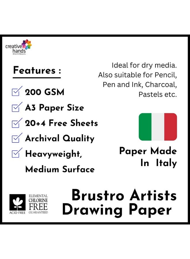 بروسترو أوراق رسم بروسترو 200 جرام لكل متر مربع A3، عبوة من 20 ورقة + 4 أوراق مجانية - Image 2