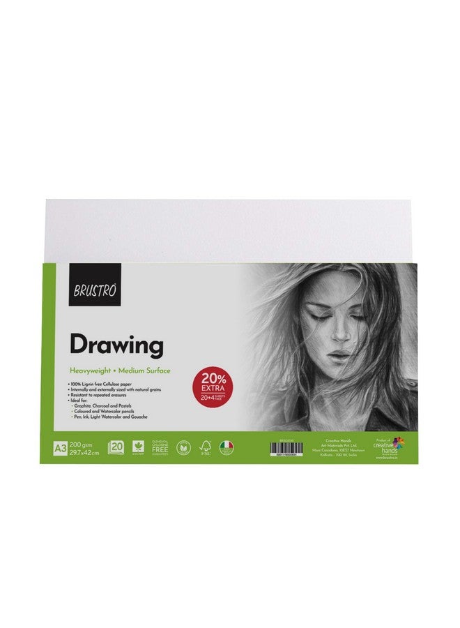 بروسترو أوراق رسم بروسترو 200 جرام لكل متر مربع A3، عبوة من 20 ورقة + 4 أوراق مجانية - Image 1