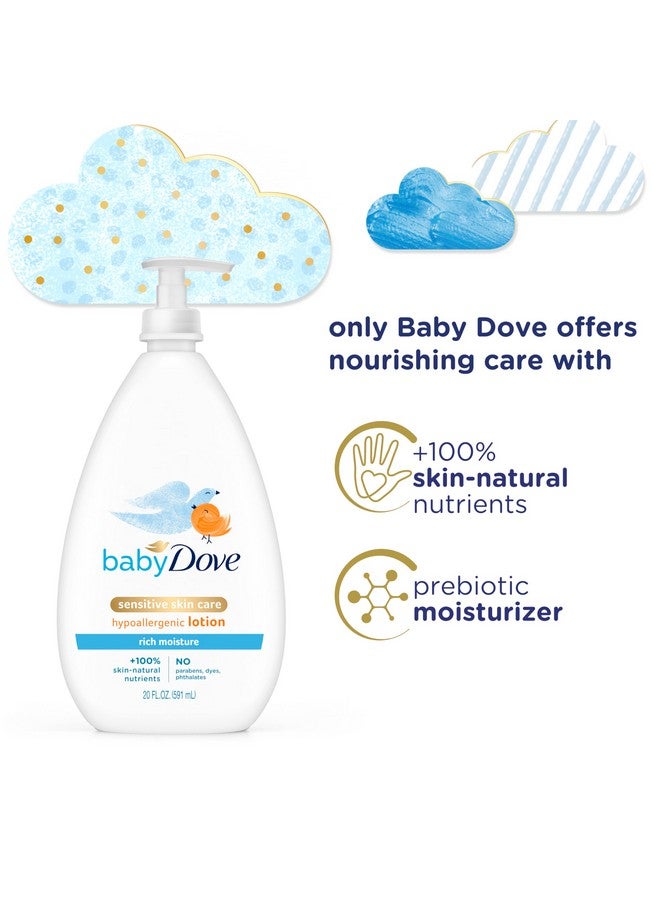 بيبي دوف لوشن الجسم للعناية بالبشرة الحساسة من بيبي دوف لبشرة الطفل الرقيقة، ترطيب غني مع مرطب يدوم 24 ساعة، 20 أونصة سائلة (قد تختلف العبوة) - Image 3