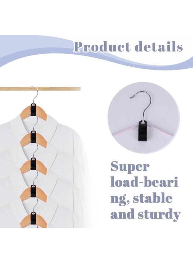 Mcpinky 50PCS Hanger Hooks, Clothes Connector Hooks Space Saving Cascading Hangers Black Closet Organizer Hanger Clips for Plastic Hangers - Image 3