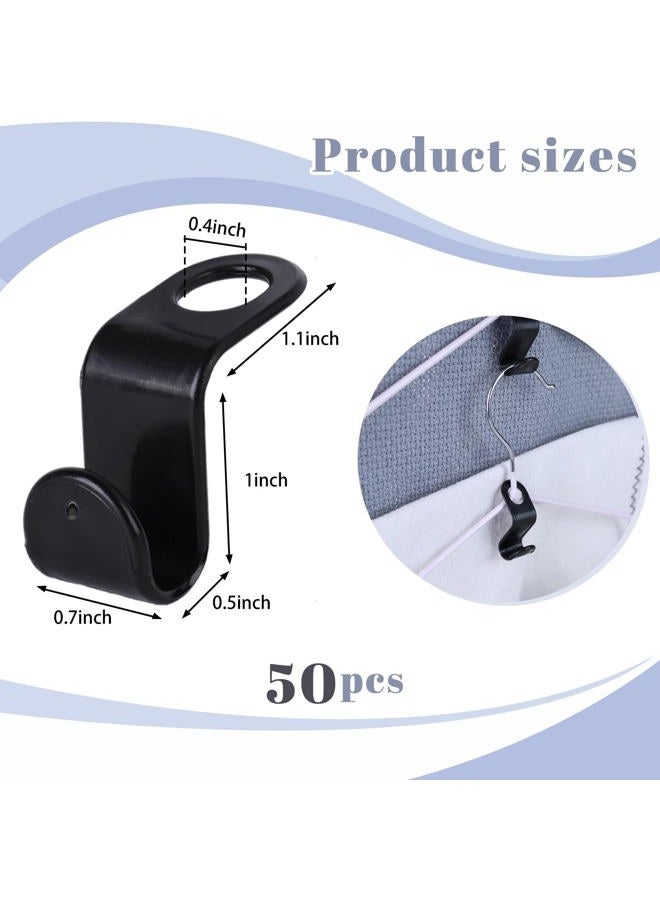 Mcpinky 50PCS Hanger Hooks, Clothes Connector Hooks Space Saving Cascading Hangers Black Closet Organizer Hanger Clips for Plastic Hangers - Image 2